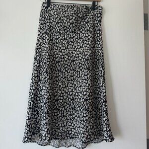 Sportsgirl black/white floral midi skirt (US 4)